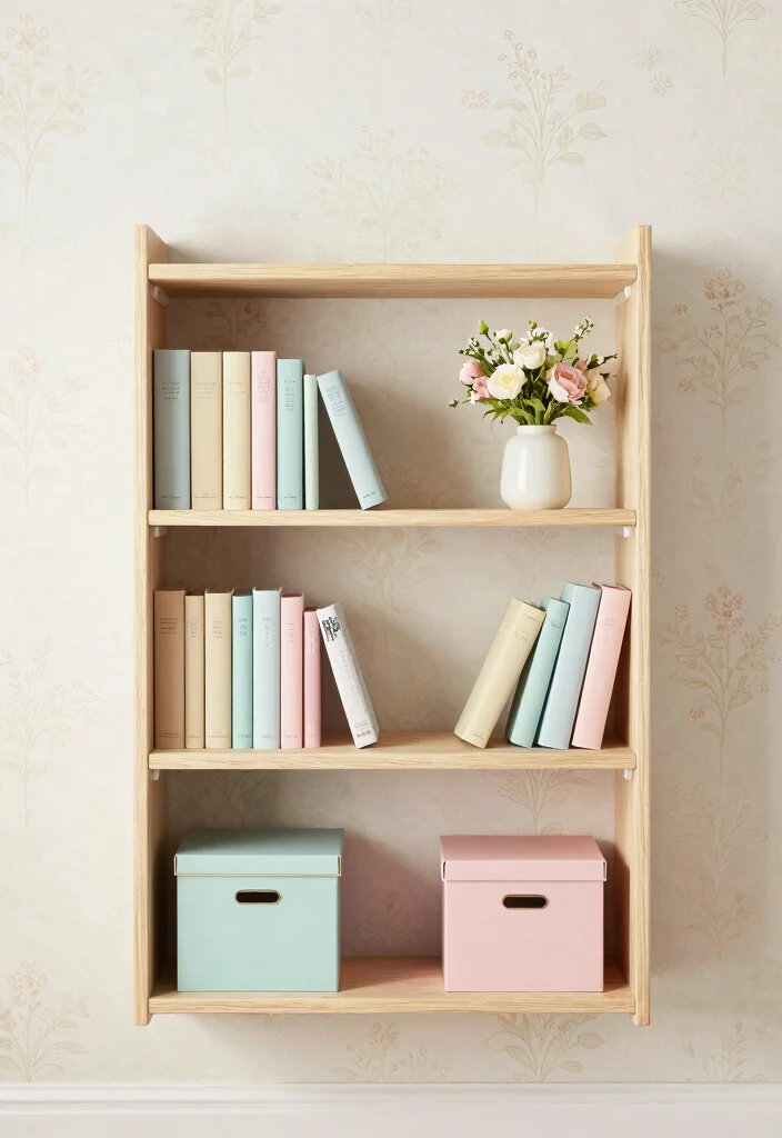 14 Bookshelf With Wallpaper Backing Ideas That Wow 14 14 Bookshelf With Wallpaper Backing Ideas That Wow - 4. Subtle Pastel Palettes 1