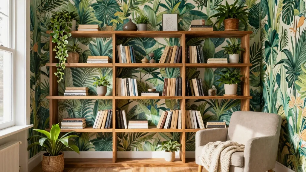 14 Bookshelf With Wallpaper Backing Ideas That Wow
