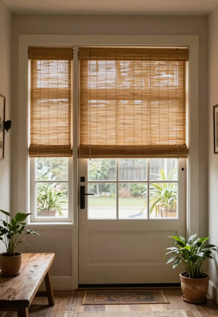 14 Curtains for Doors With Windows Ideas That Look Chic 2 14 Curtains for Doors With Windows Ideas That Look Chic - 2. Bamboo Roll-Up Shades 1