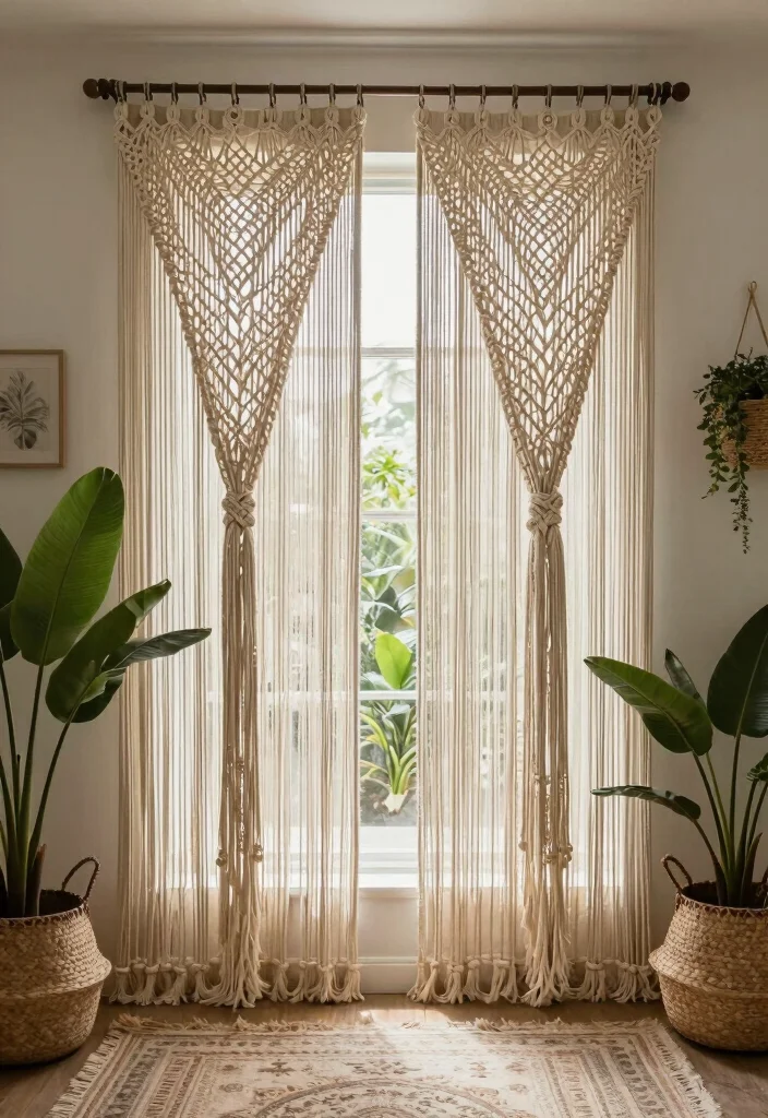 14 Curtains for Doors With Windows Ideas That Look Chic 7 14 Curtains for Doors With Windows Ideas That Look Chic - 5. Macrame Curtains 1