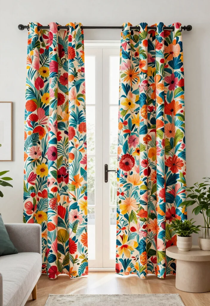 14 Curtains for Doors With Windows Ideas That Look Chic 19 14 Curtains for Doors With Windows Ideas That Look Chic - 7. Patterned Fabric Curtains 1