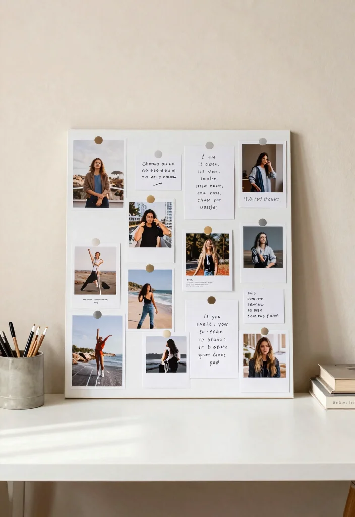 14 Desk Setup Cozy Ideas for a Warm Workspace - 10. Inspirational Vision Boards 1