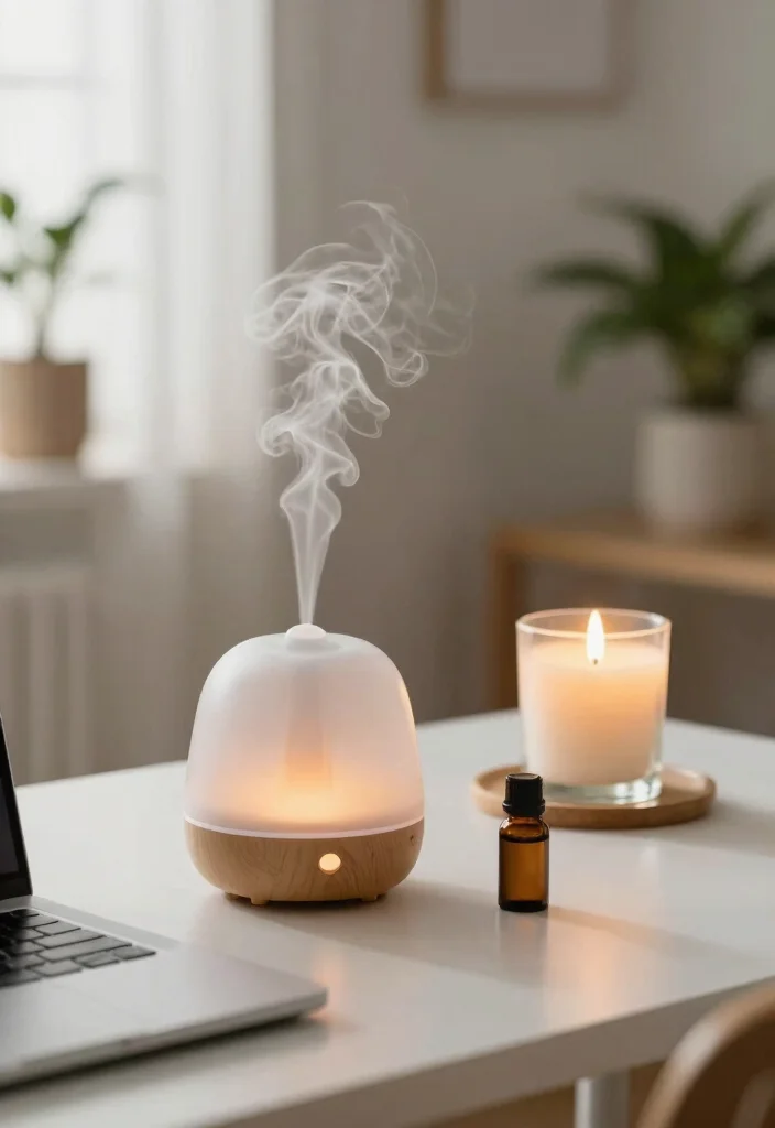 14 Desk Setup Cozy Ideas for a Warm Workspace - 8. Inviting Aromas 1