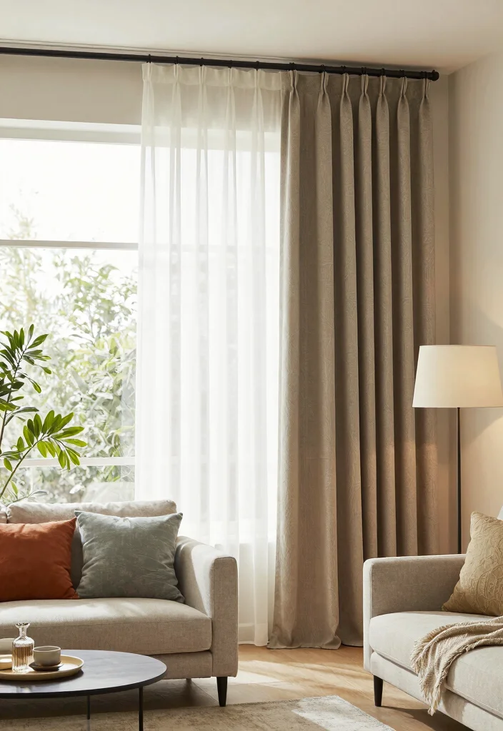 14 Home Curtains Living Room Modern Ideas That Elevate Instantly 52 14 Home Curtains Living Room Modern Ideas That Elevate Instantly - 12. Layered Curtains for Depth 1