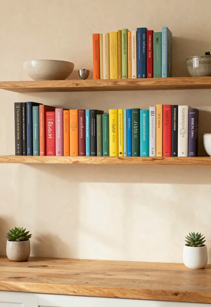 14 Kitchen Bookshelf Ideas Cookbook Shelf Styling That Shines 1 14 Kitchen Bookshelf Ideas Cookbook Shelf Styling That Shines - 1. Color-Coded Cookbooks 1