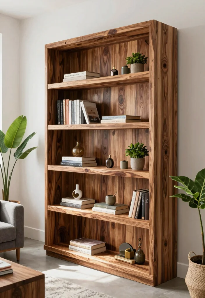 14 Live Edge Bookshelf Ideas With Natural Charm - 10. Custom-Made Wonders 1