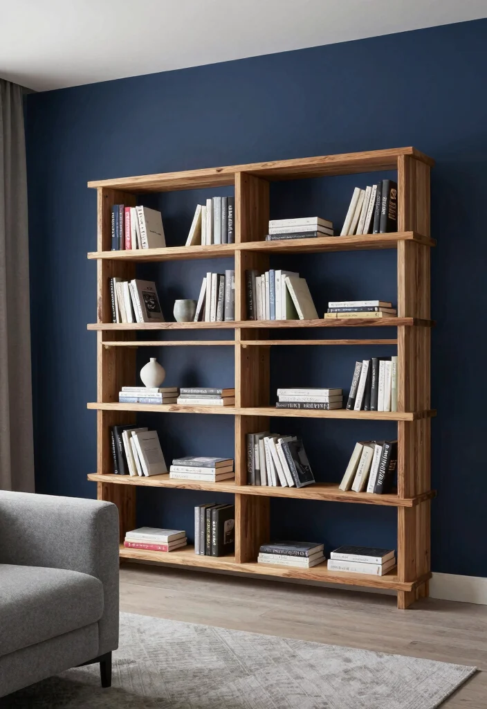 14 Live Edge Bookshelf Ideas With Natural Charm - 2. Contemporary Minimalism 1