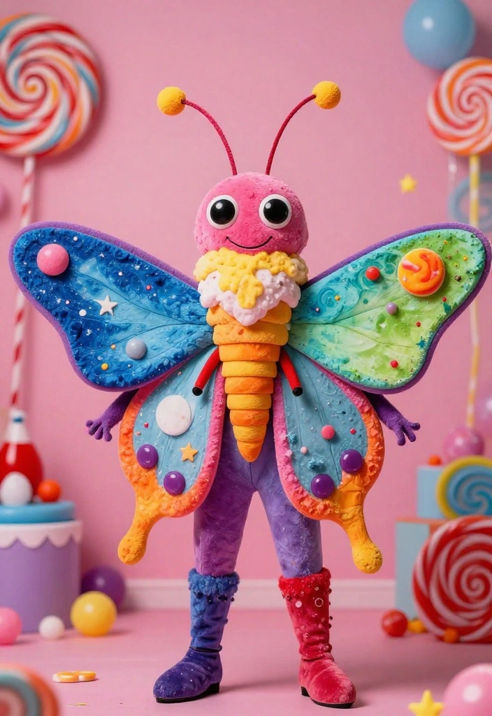 14 Moth and Lamp Costume Ideas That Feel Creative - 12. Mashed-Up Moth Costume 1