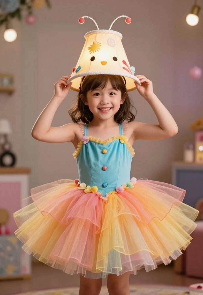 14 Moth and Lamp Costume Ideas That Feel Creative - 14. Moth Tutu and Lamp Topper 1