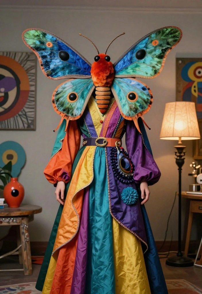 14 Moth and Lamp Costume Ideas That Feel Creative - 9. Artistic Moth and Lamp Ensemble 1