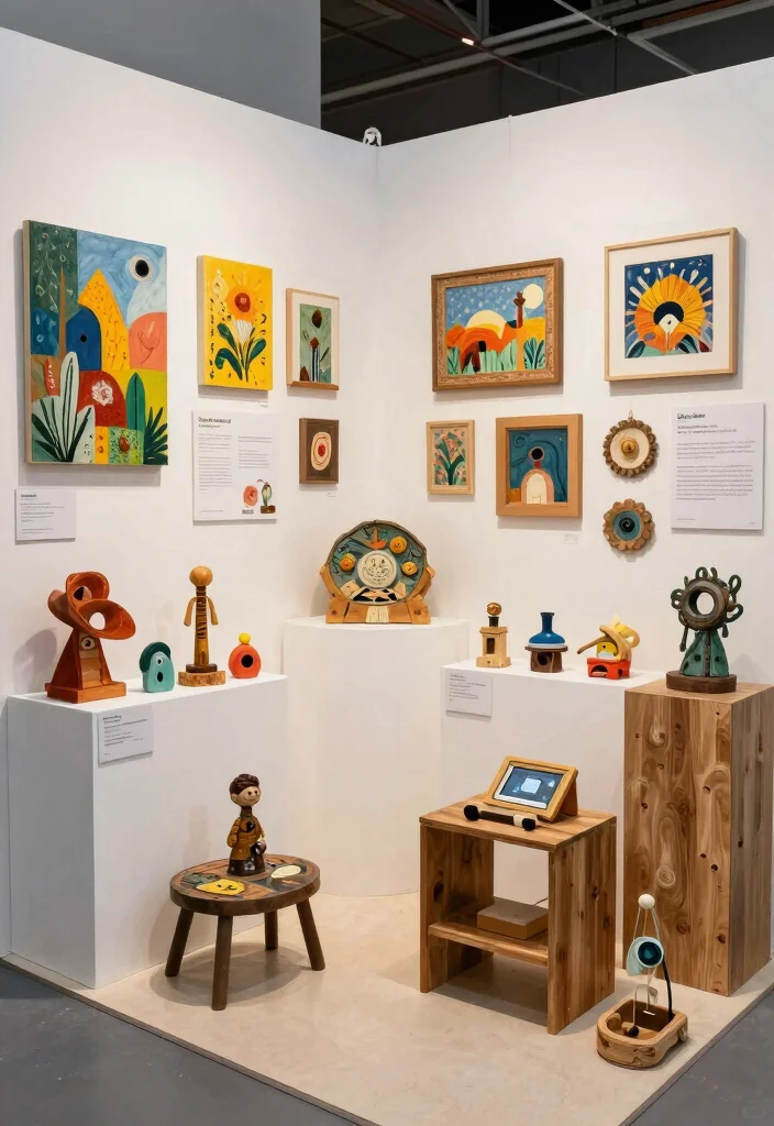 14 One Side Open Exhibition Stand Ideas That Attract Crowds 4 14 One Side Open Exhibition Stand Ideas That Attract Crowds - 4. Upcycled Art Display 1