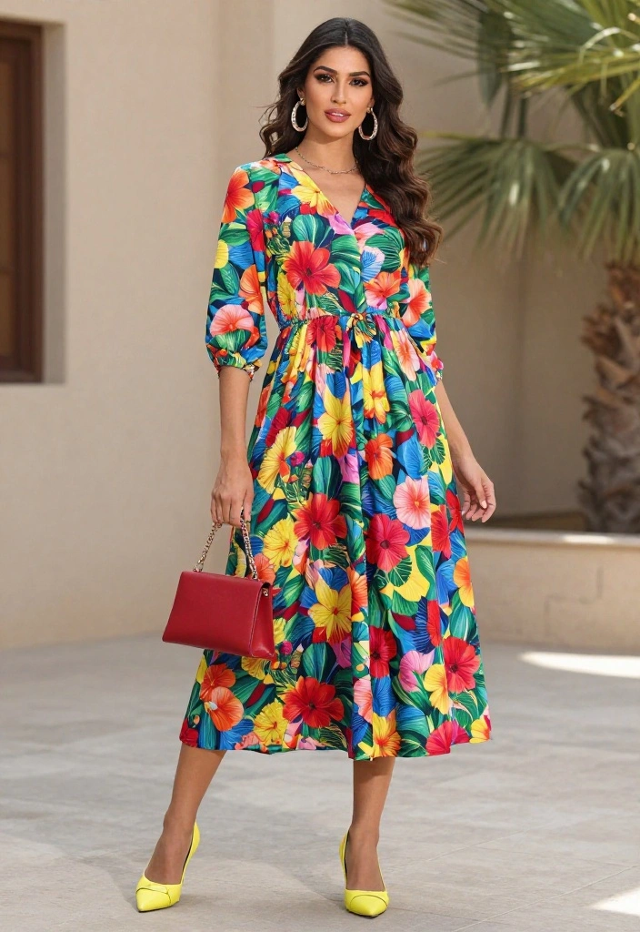 14 Plus Size Red Carpet Ideas With Confident Glam - 10. Playful Floral Patterns 1