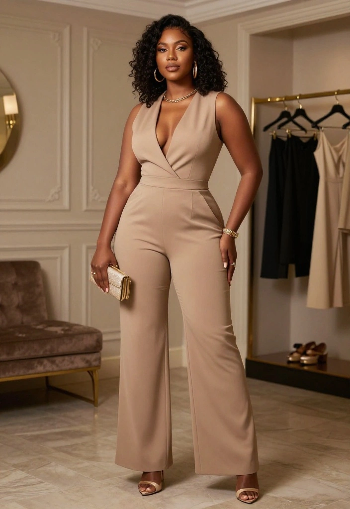 14 Plus Size Red Carpet Ideas With Confident Glam - 2. Chic Jumpsuit 1