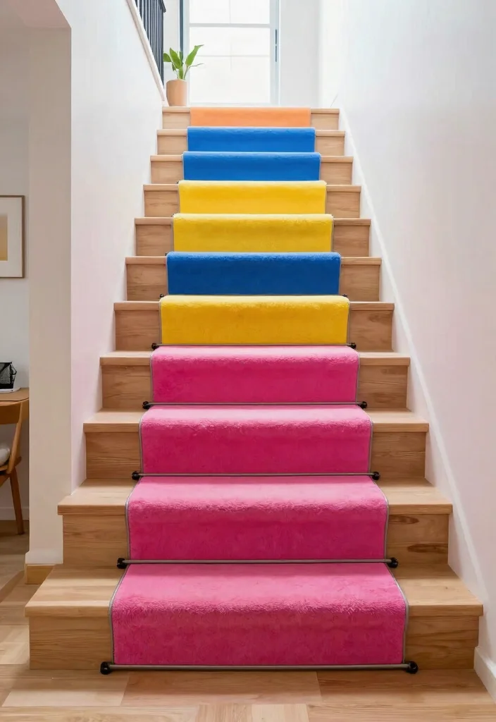 14 Stairs Runner Carpet Ideas That Elevate Your Hallway 54 14 Stairs Runner Carpet Ideas That Elevate Your Hallway - 14. Color Block Runners 1