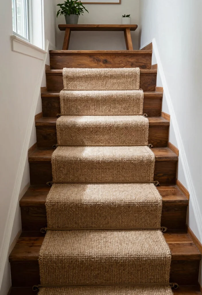 14 Stairs Runner Carpet Ideas That Elevate Your Hallway 2 14 Stairs Runner Carpet Ideas That Elevate Your Hallway - 2. Jute Fiber Runners 1