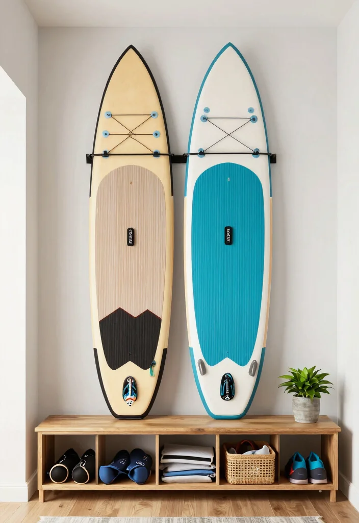 14 Stand Up Paddle Boarding Aesthetic Ideas With Dreamy Vibes 39 14 Stand Up Paddle Boarding Aesthetic Ideas With Dreamy Vibes - 9. Functional Paddle Board Storage 1