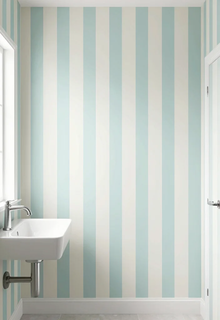 15 Bathroom Wallpaper Ideas Accent Wall That Pops 55 15 Bathroom Wallpaper Ideas Accent Wall That Pops - 15. Fresh and Crisp Stripes 1