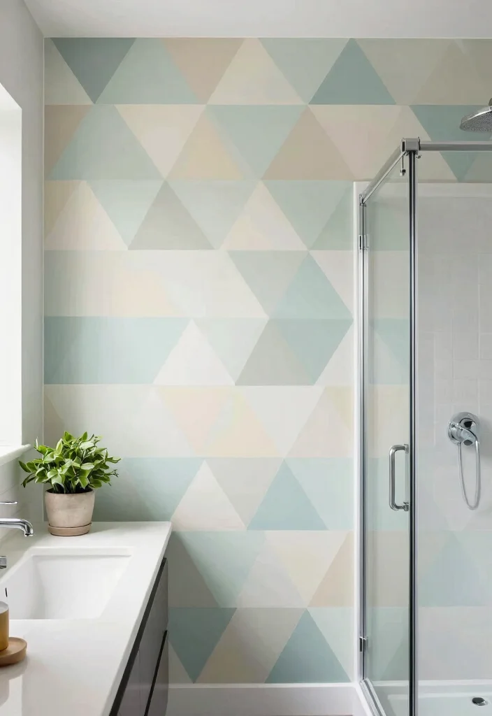 15 Bathroom Wallpaper Ideas Accent Wall That Pops 2 15 Bathroom Wallpaper Ideas Accent Wall That Pops - 2. Geometric Patterns for a Modern Twist 1