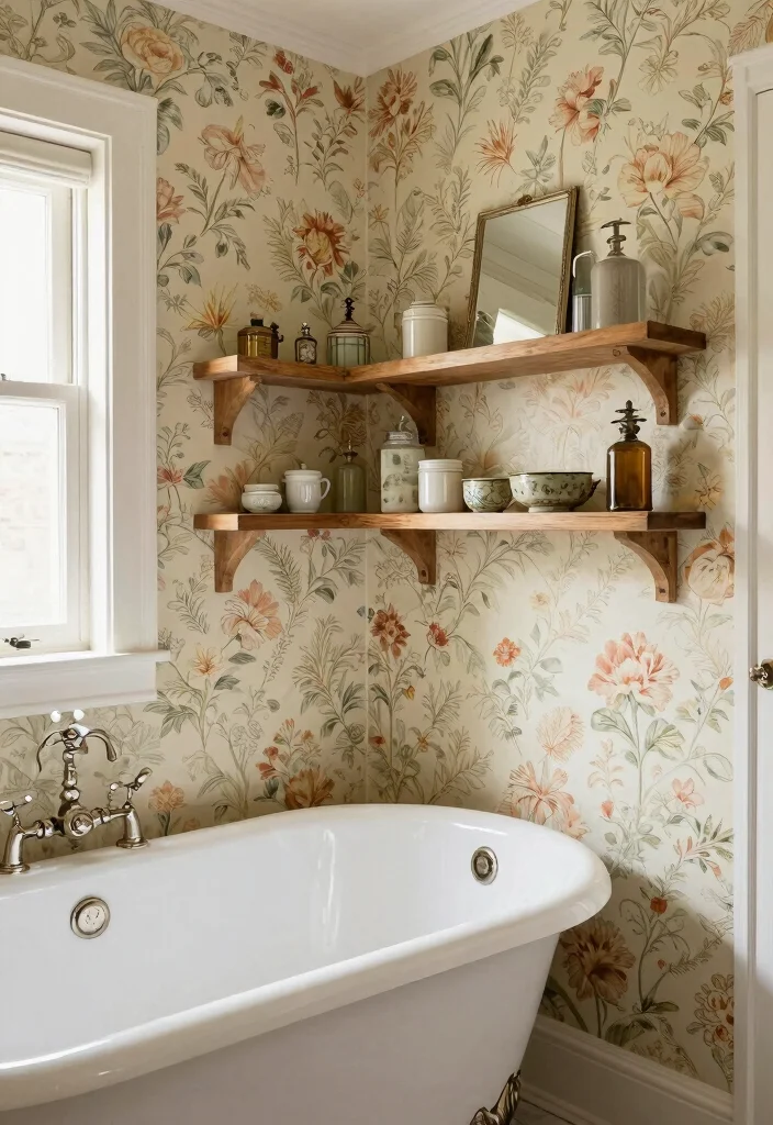 15 Bathroom Wallpaper Ideas Accent Wall That Pops 4 15 Bathroom Wallpaper Ideas Accent Wall That Pops - 4. Vintage-Inspired Designs 1