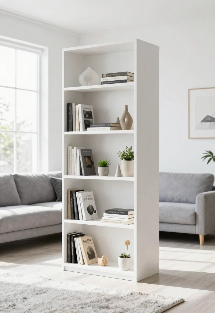 15 Bookshelf Room Divider Ideas That Define Your Space - 1. Minimalist Open Shelf Design 1