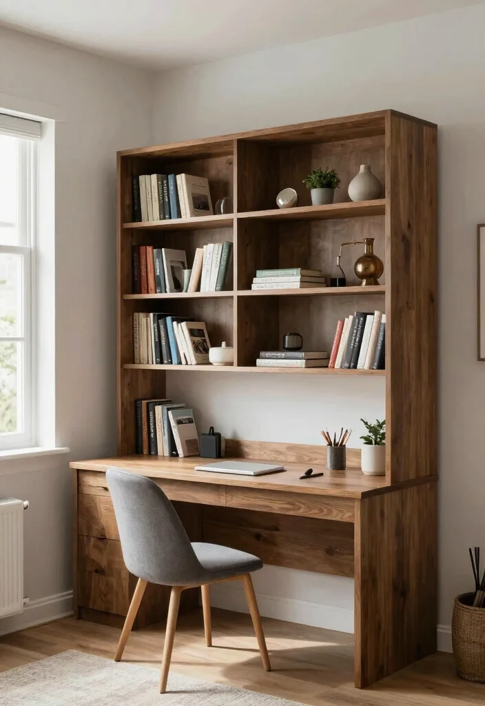 15 Bookshelf Room Divider Ideas That Define Your Space - 8. Bookshelf with Integrated Desk 1