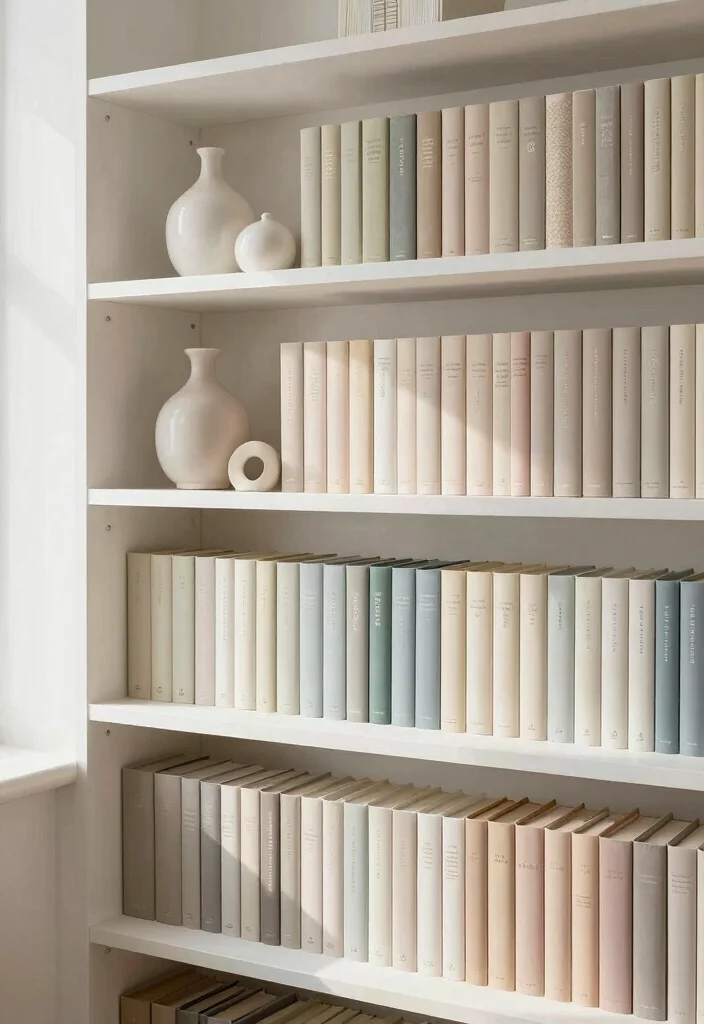 15 Bookshelf Styling Office Ideas That Look Professional - 1. Use a Color Palette for Cohesion 1