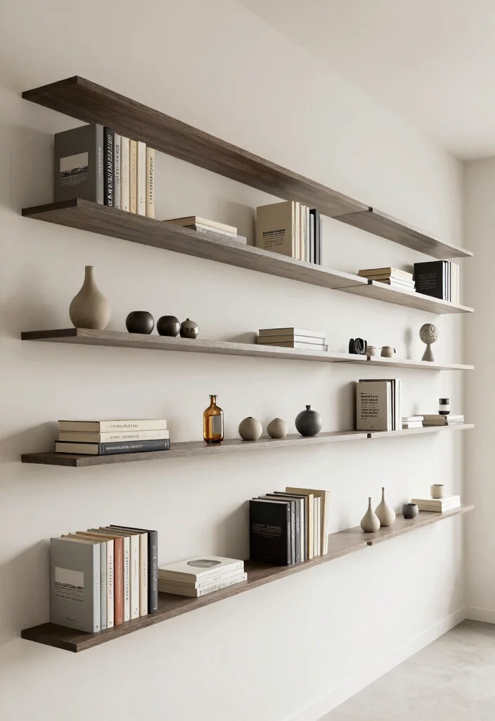 15 Bookshelf Styling Office Ideas That Look Professional - 8. Use Floating Shelves 1