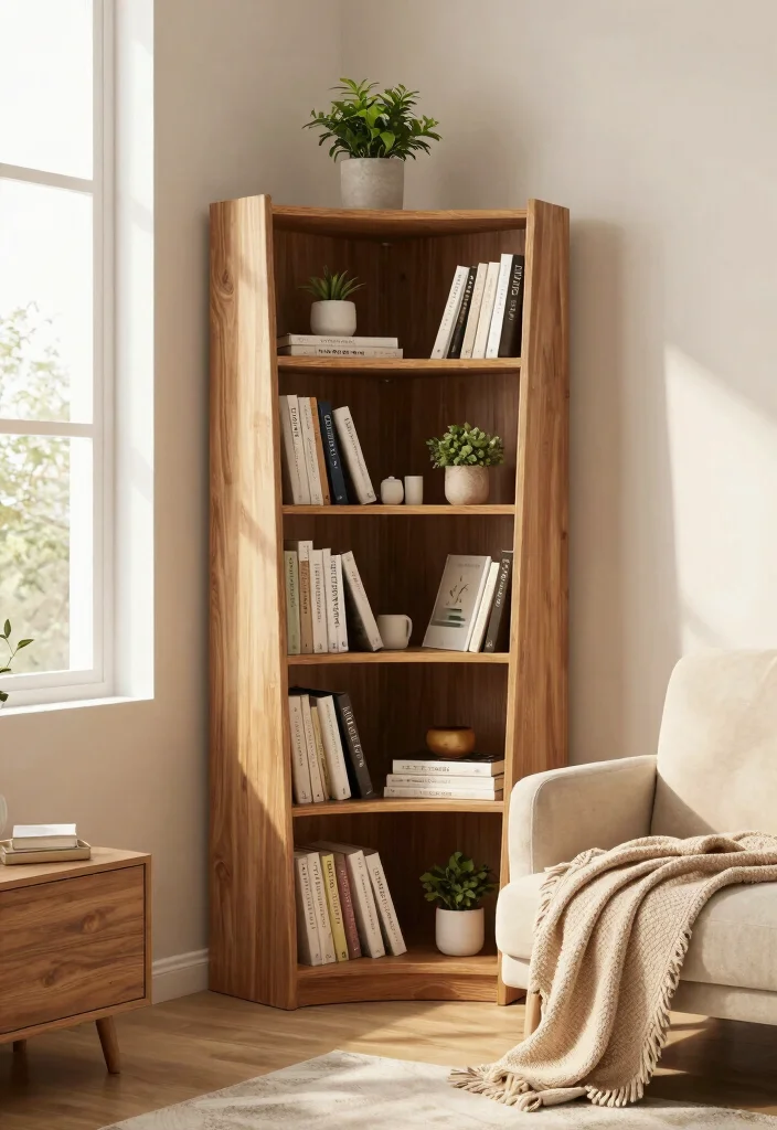 15 Bookshelf in Bedroom Ideas That Feel Cozy & Smart - 3. Corner Bookshelf for Efficient Use of Space 1