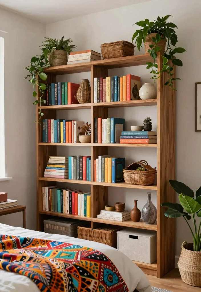 15 Bookshelf in Bedroom Ideas That Feel Cozy & Smart - 9. Themed Bookshelves for Added Character 1