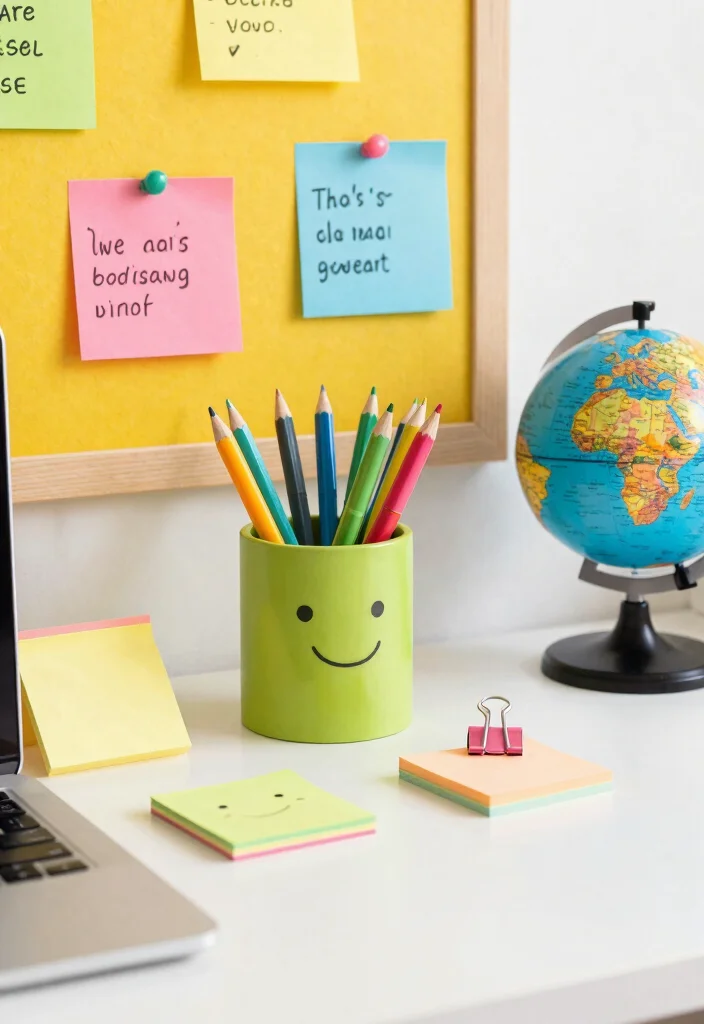 15 College Desk Setup Ideas That Feel Organized & Cute - 3. Functional and Fun Accessories 1