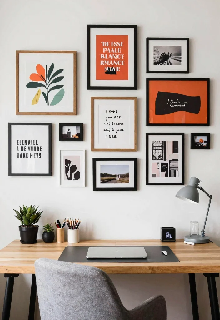 15 College Desk Setup Ideas That Feel Organized & Cute - 5. Personalized Wall Art 1