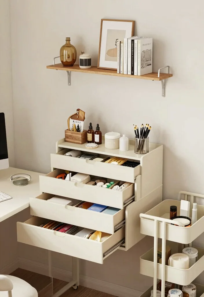 15 College Desk Setup Ideas That Feel Organized & Cute - 6. Space-Saving Solutions 1