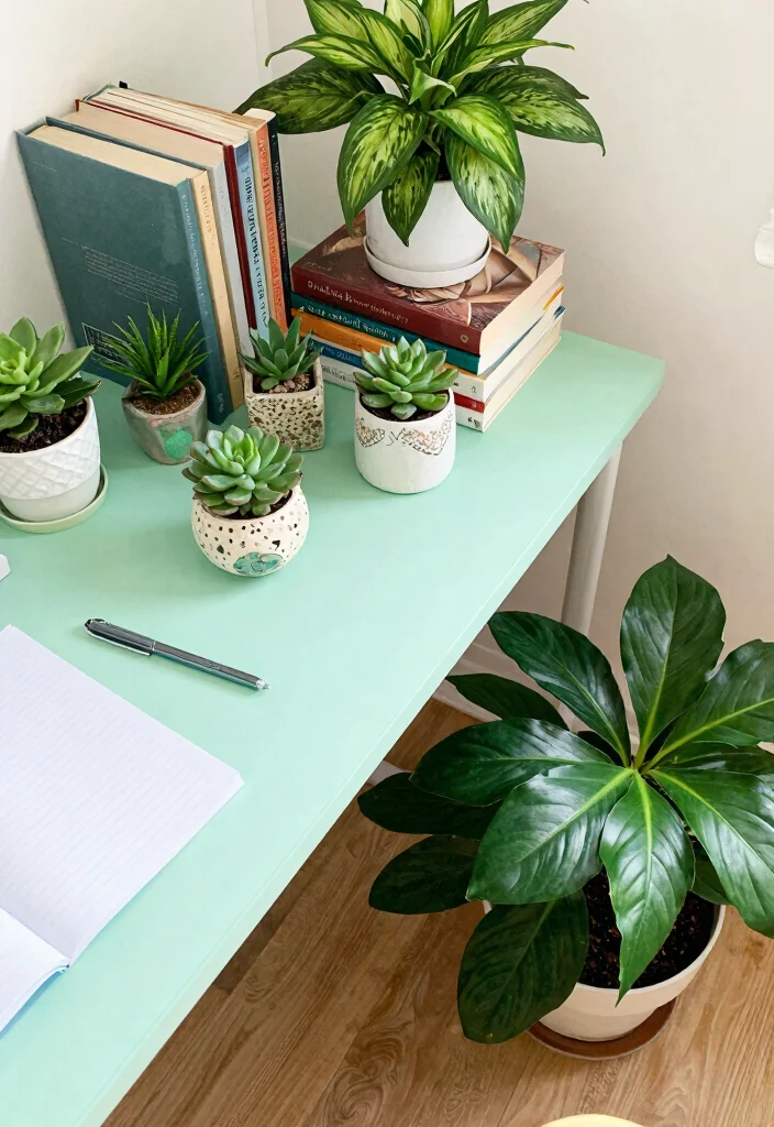 15 College Desk Setup Ideas That Feel Organized & Cute - 8. Green Touch with Plants 1