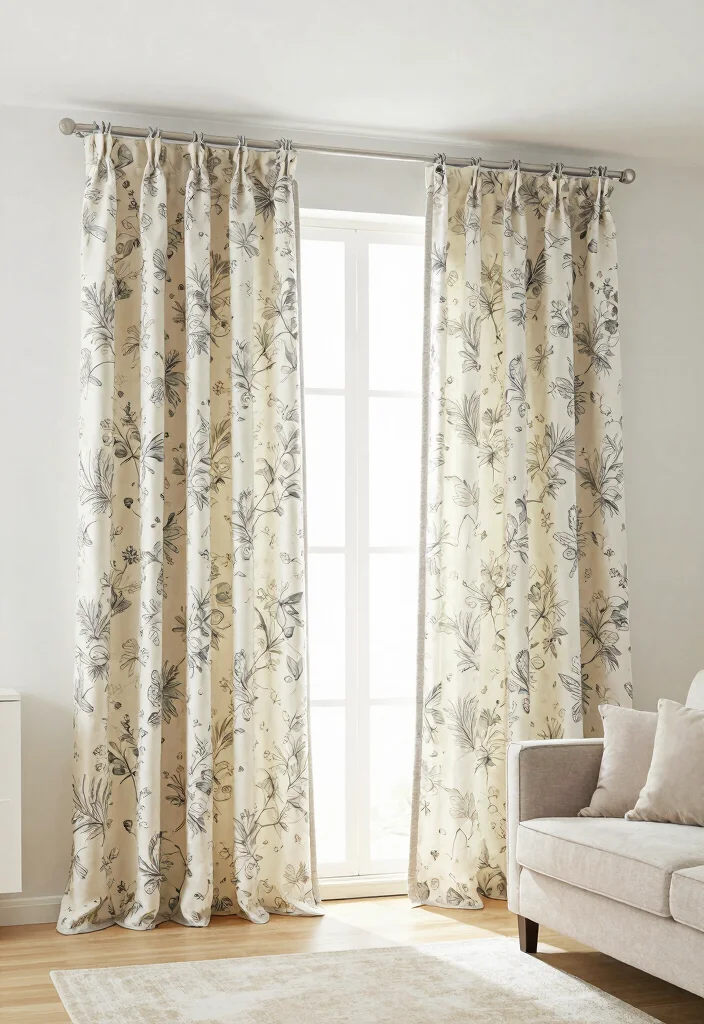 15 Floral Curtains Living Room Ideas That Feel Fresh & Romantic - 10. Curtain Styling Tips for Floral Curtains 1