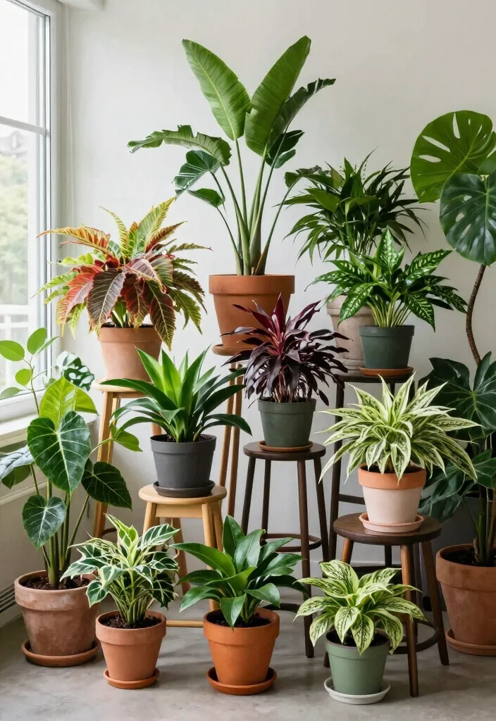 15 Gamla Stand Design Ideas That Add Greenery - 10. Creative Grouping 1