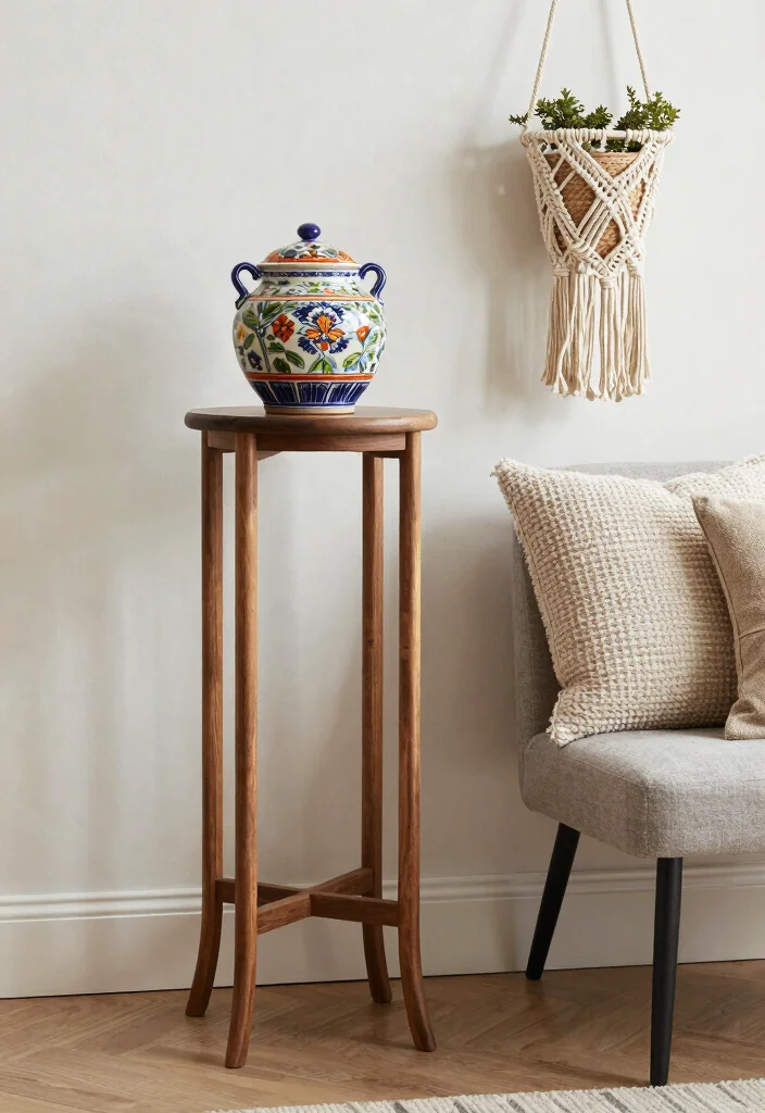 15 Gamla Stand Design Ideas That Add Greenery - 13. Layering Textures 1