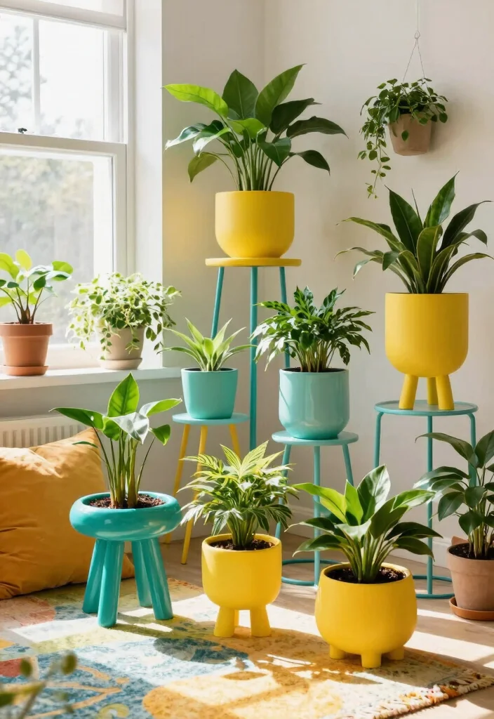 15 Gamla Stand Design Ideas That Add Greenery - 6. Color Pop 1
