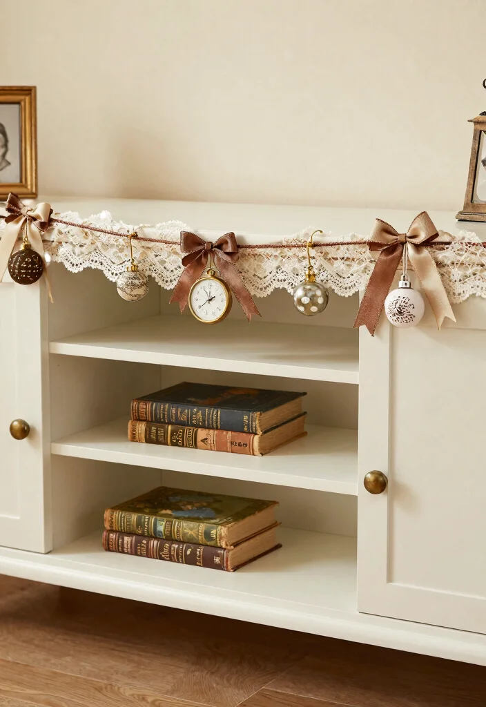 15 Garland on TV Stand Ideas for Festive Decor 53 15 Garland on TV Stand Ideas for Festive Decor - 13. Vintage Vibes 1