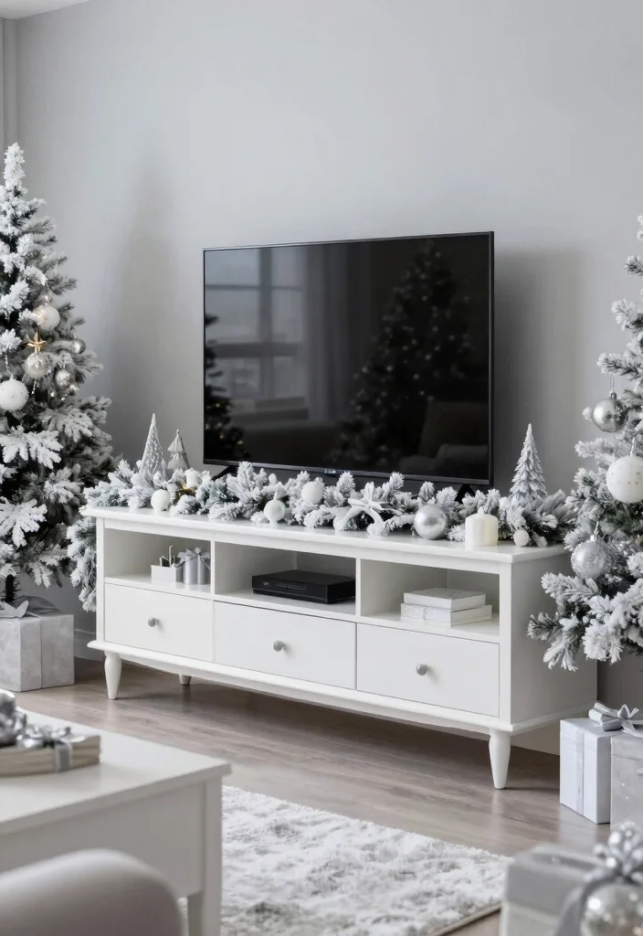 15 Garland on TV Stand Ideas for Festive Decor 39 15 Garland on TV Stand Ideas for Festive Decor - 9. Festive Theming 1