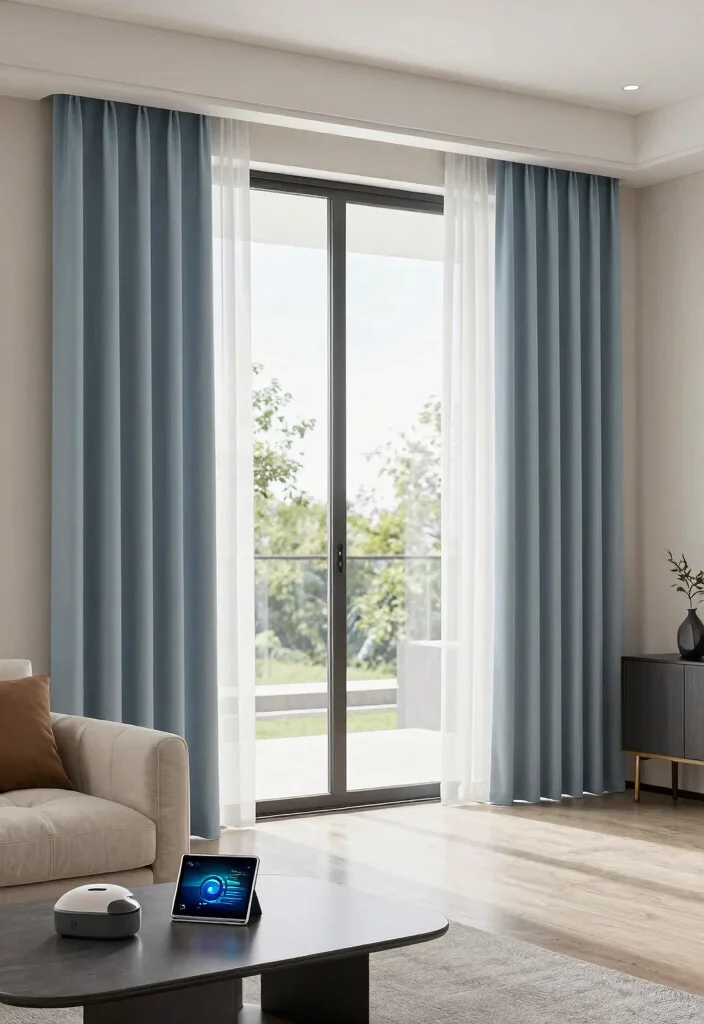15 Glass Door Curtains Ideas That Let the Light In 30 15 Glass Door Curtains Ideas That Let the Light In - 10. Smart Technology Curtains 1