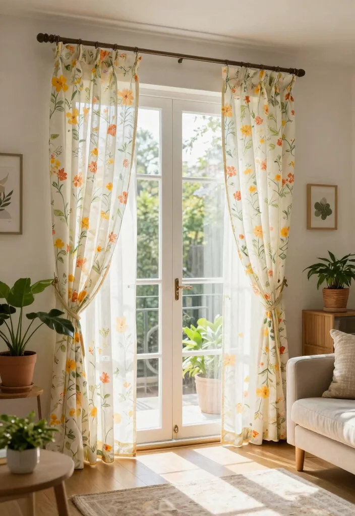 15 Glass Door Curtains Ideas That Let the Light In 44 15 Glass Door Curtains Ideas That Let the Light In - 14. Seasonal Switch-Outs 1