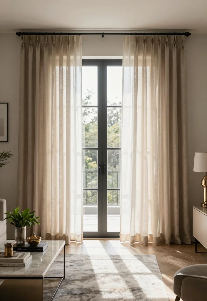 15 Glass Door Curtains Ideas That Let the Light In 14 15 Glass Door Curtains Ideas That Let the Light In - 4. Layered Textures 1