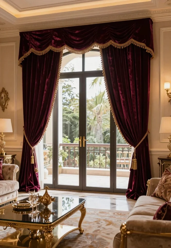 15 Glass Door Curtains Ideas That Let the Light In 29 15 Glass Door Curtains Ideas That Let the Light In - 9. Velvet Drapes 1