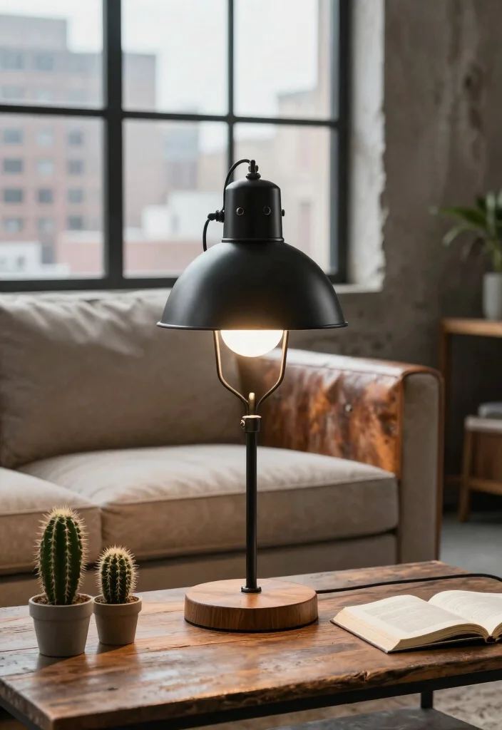 15 Lamp Boven Salontafel Ideas With Modern Glow - 3. Stylish Industrial Touch 1