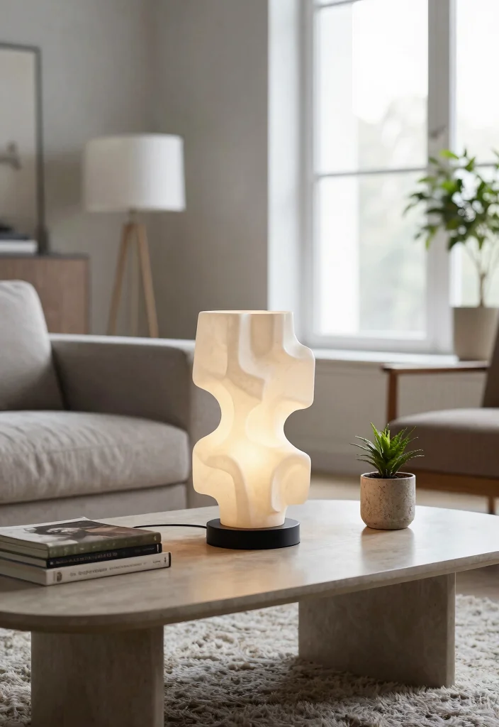 15 Lamp Boven Salontafel Ideas With Modern Glow - 7. Artistic Statement Pieces 1