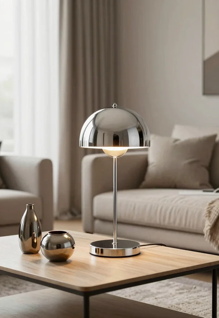 15 Lamp Boven Salontafel Ideas With Modern Glow - 8. Sleek Metallic Accents 1