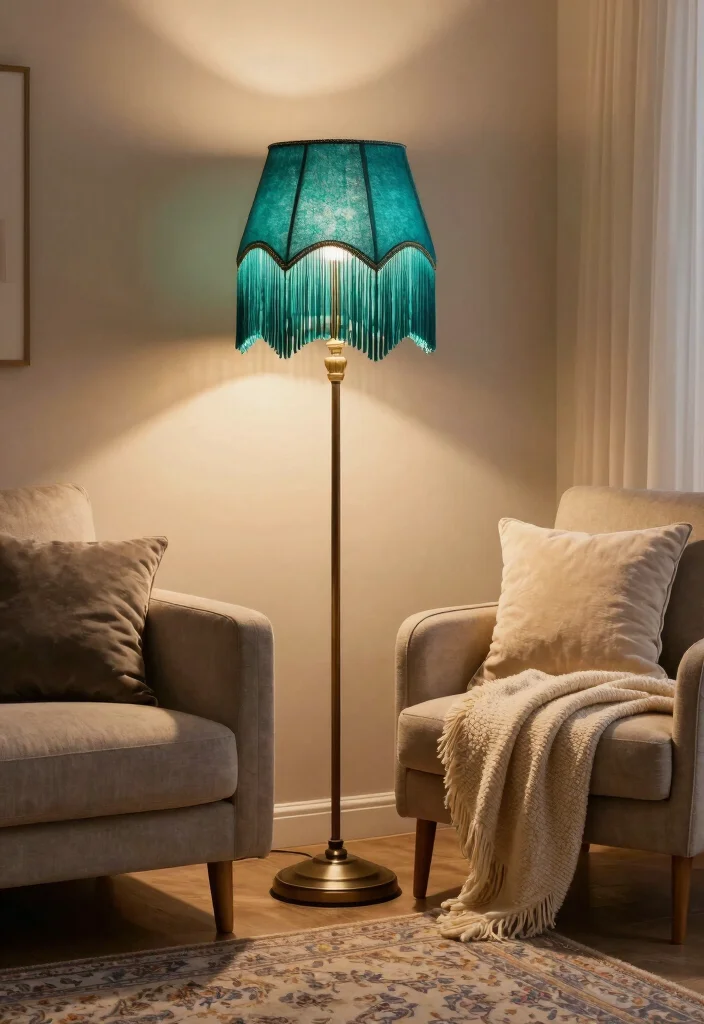 15 Mid Century Floor Lamp Ideas That Elevate Any Room - 12. The Retro Floor Lamp with Fringe 1