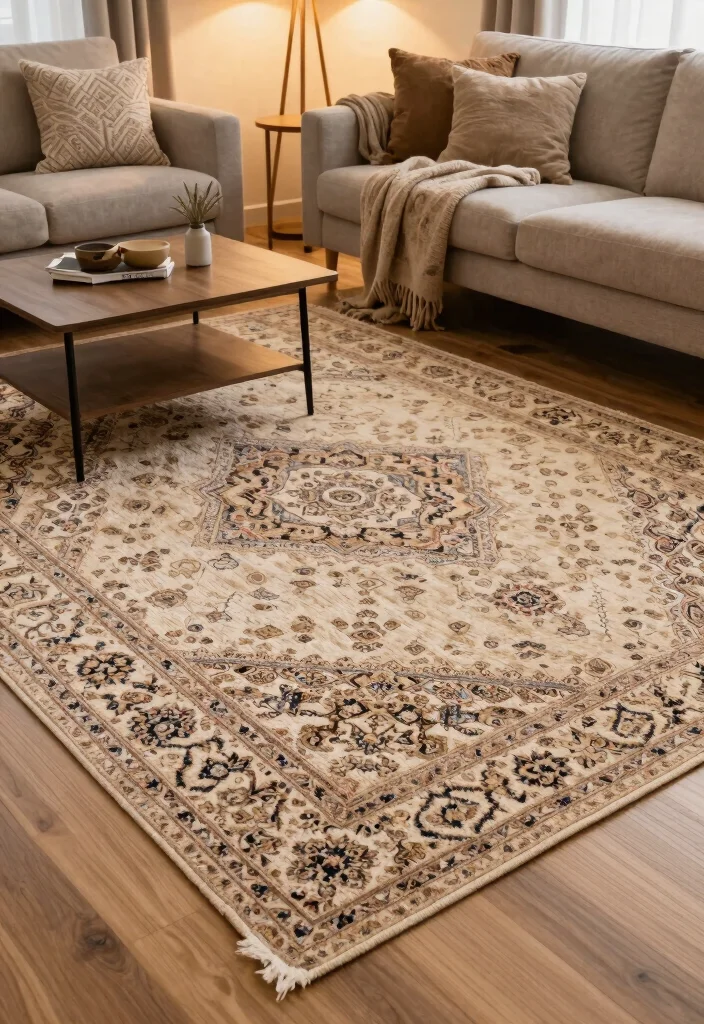 15 Persian Carpet Pattern Ideas With Luxe Detail - 10. Textured Patterns for Depth 1