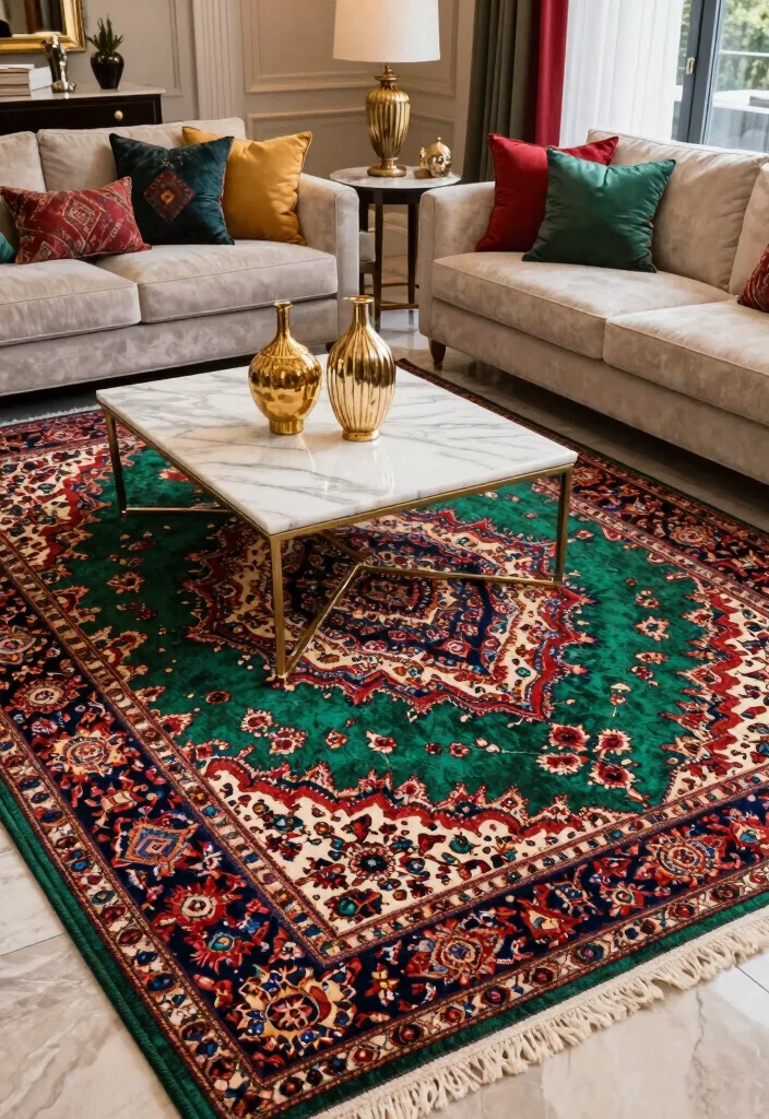 15 Persian Carpet Pattern Ideas With Luxe Detail - 7. Rich Jewel Tones 1