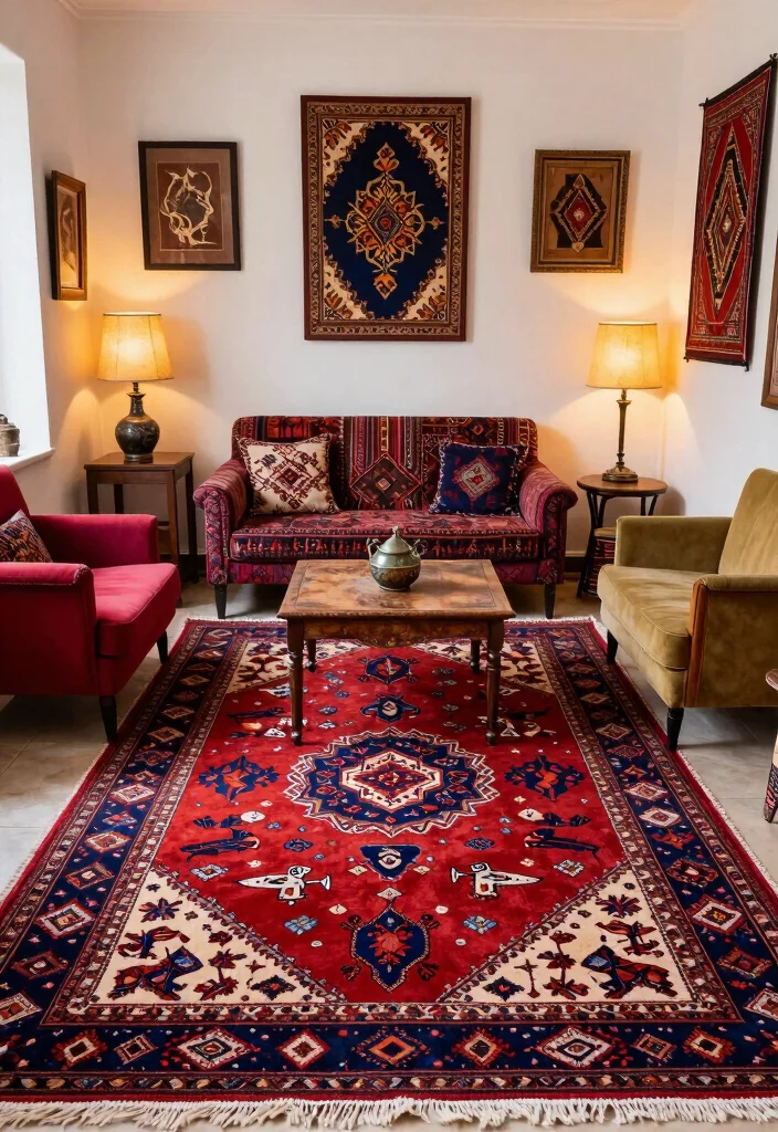 15 Persian Carpet Pattern Ideas With Luxe Detail - 9. Ethnic Motifs and Symbols 1
